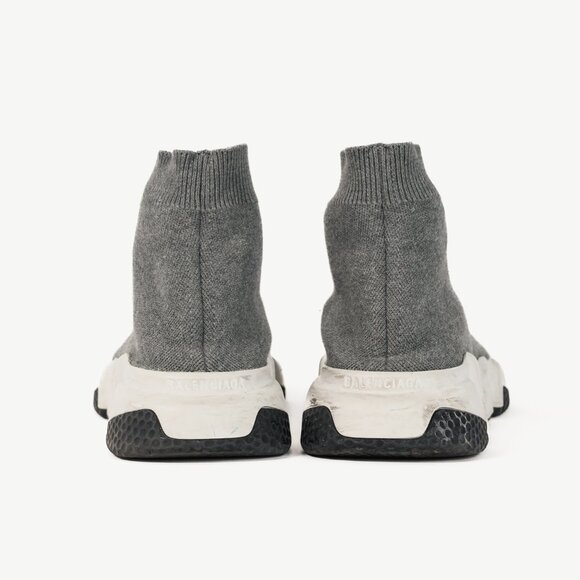Balenciaga Speed LT Dark Grey New Kine Knit High-Top Sneakers - Picture 3 of 12